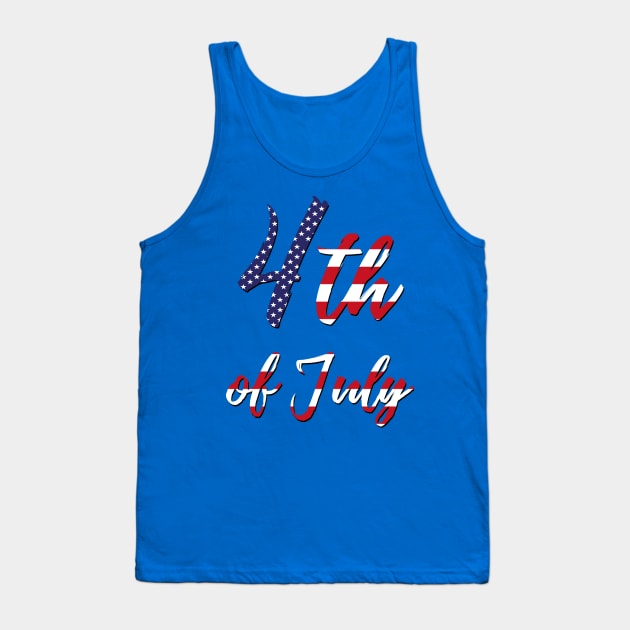 4th of July American Flag Tank Top by Scar